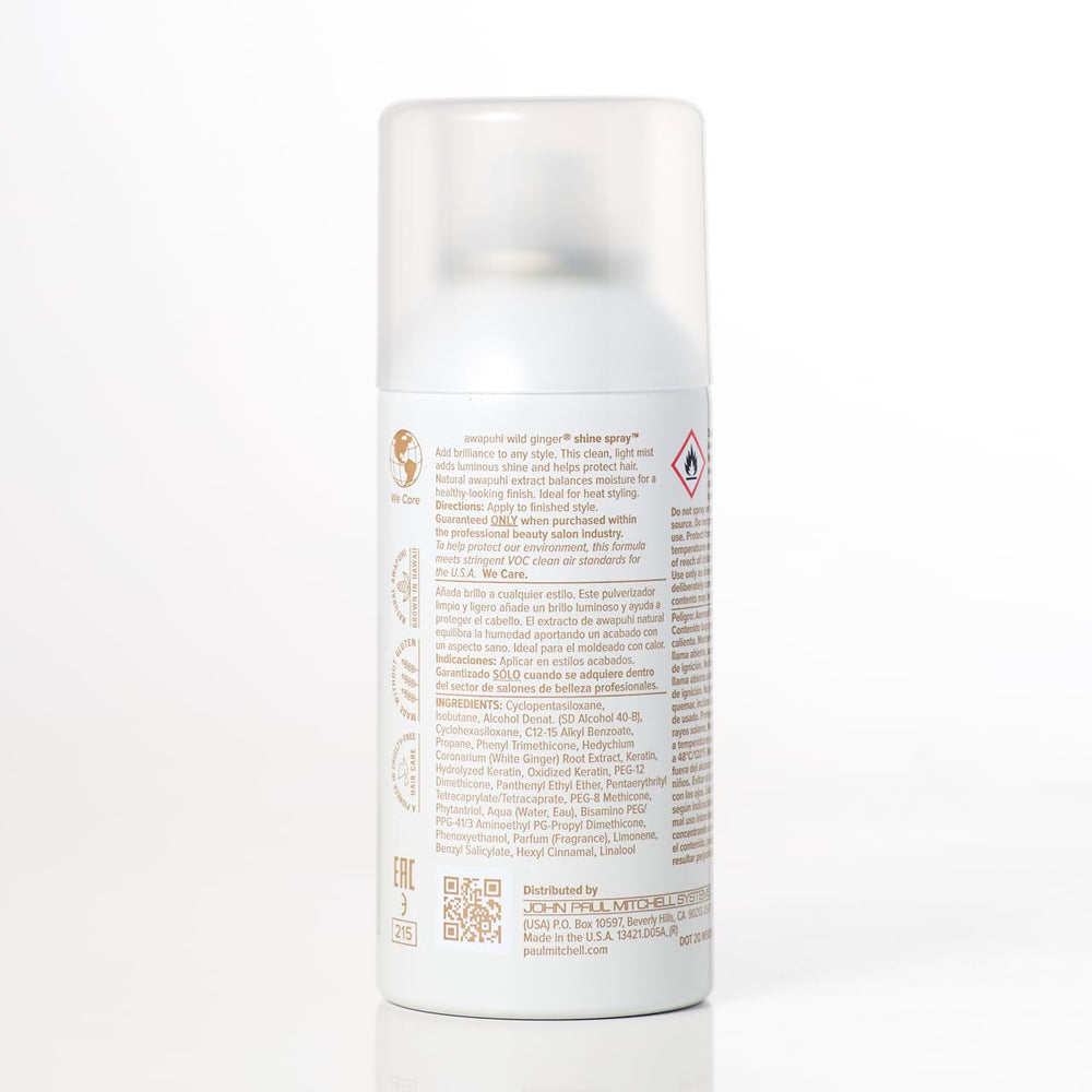 Awapuhi Wild Ginger Shine Spray helps protect against heat styling.