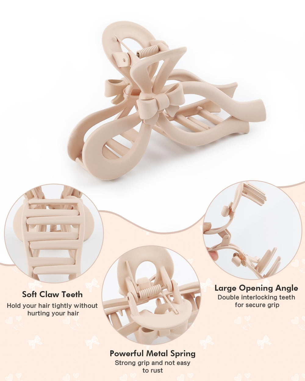 AWAYTR coffee bow clip provides subtle color while holding hair securely.