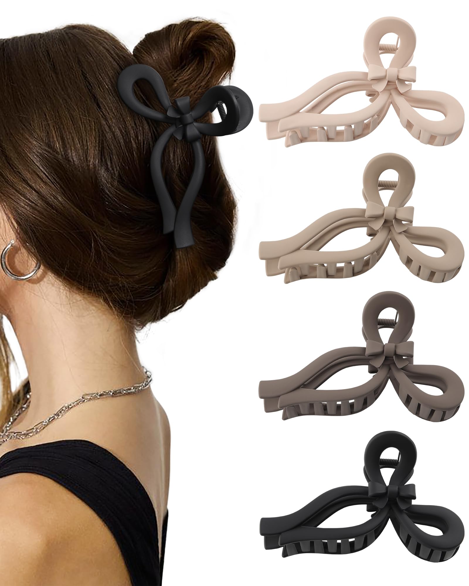 AWAYTR dark apricot bow clip for secure hold and daily styling.