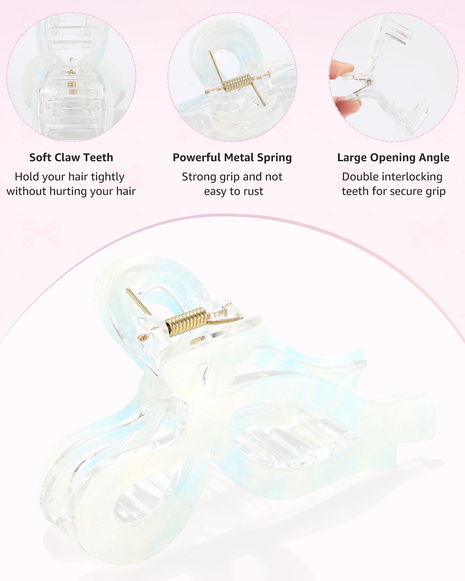 AWAYTR large claw clip thick hair in action provides secure all-day hold