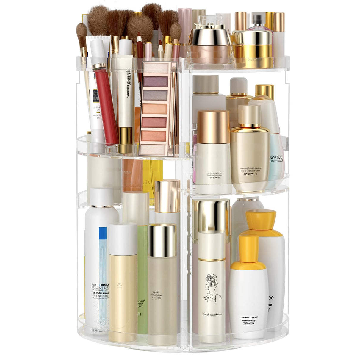 Awenia makeup organizer 360-degree base for quick access