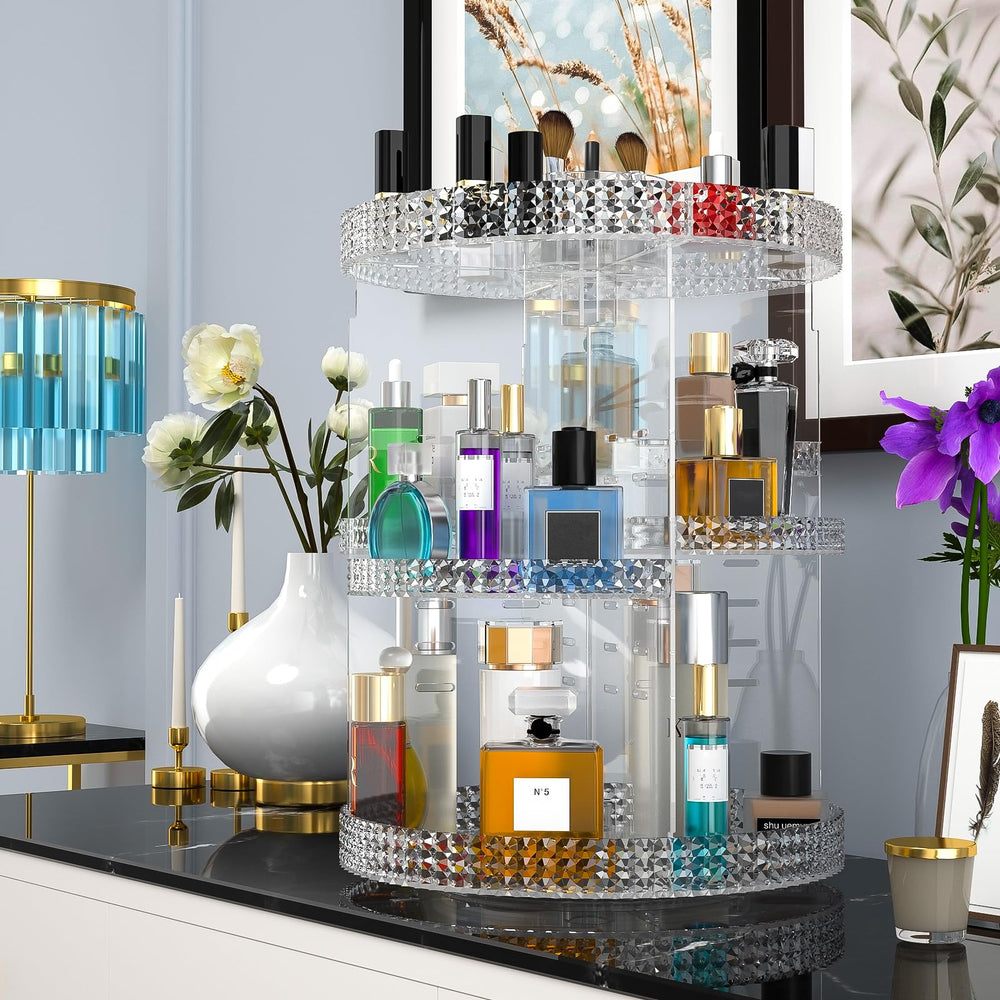 Awenia makeup organizer fits perfumes toners moisturizers and brushes