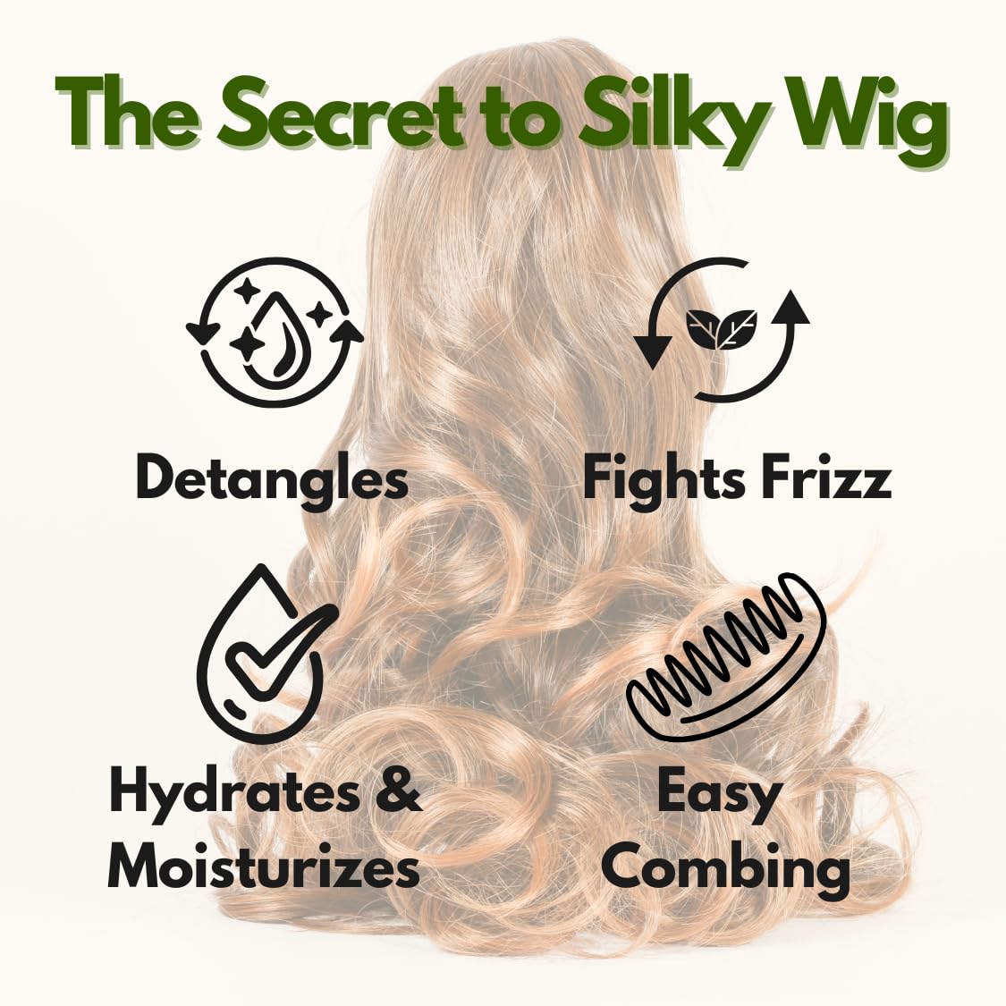 Awesome detangling action on a synthetic wig reduces knots with a silky finish.