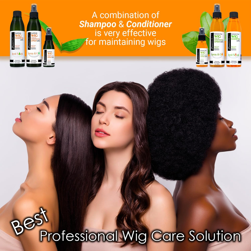 Awesome Human Hair Wig Shampoo gloss finish suggests silky shine.