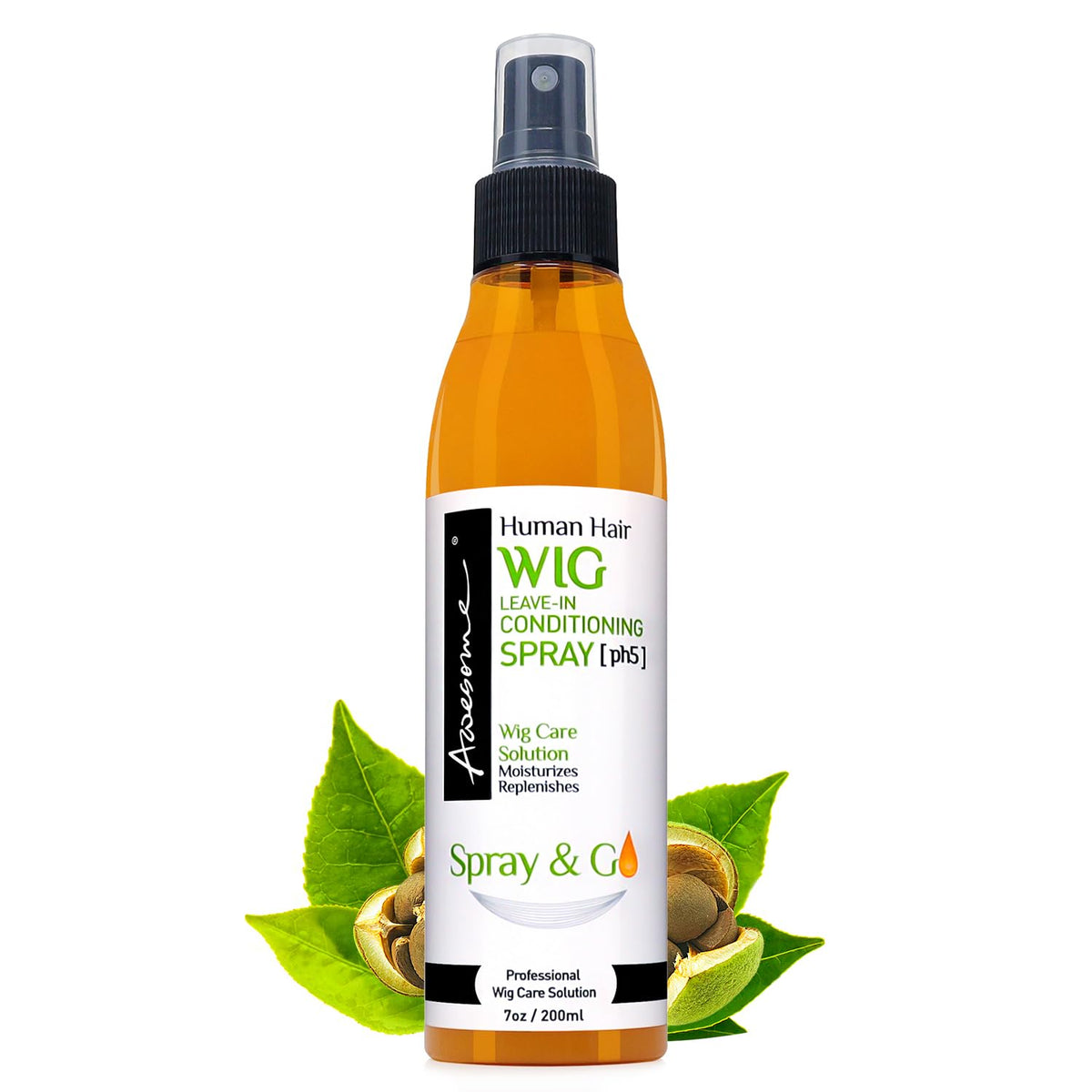Awesome human hair wig spray bottle detangles and adds silky shine for daily use.