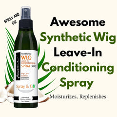 Awesome wig-care spray application closeup shows even mist on synthetic wig.