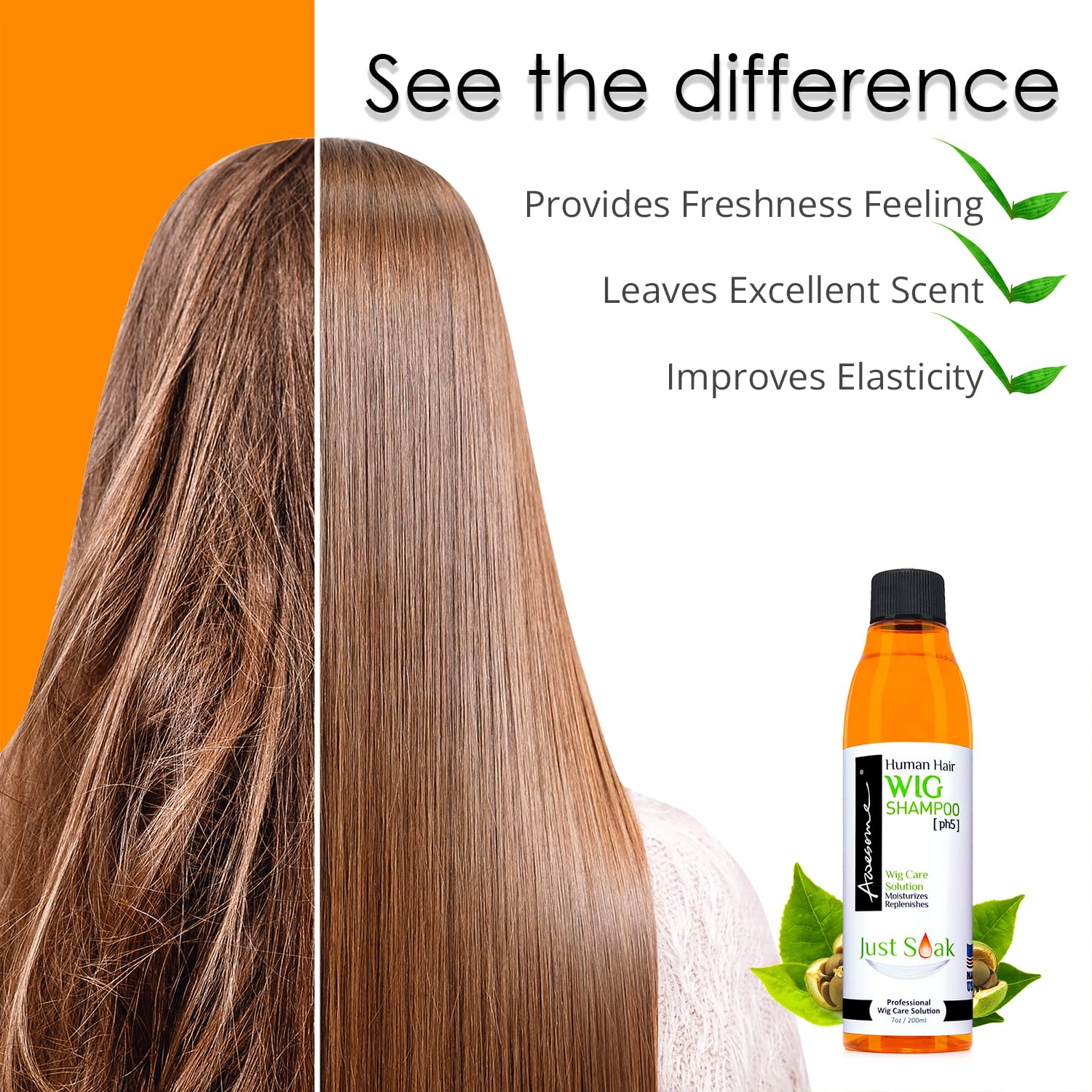 Awesome Wig Shampoo detangler pair image promotes smoother styling.