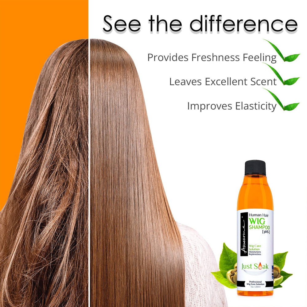 Awesome Wig Shampoo detangler pair image promotes smoother styling.
