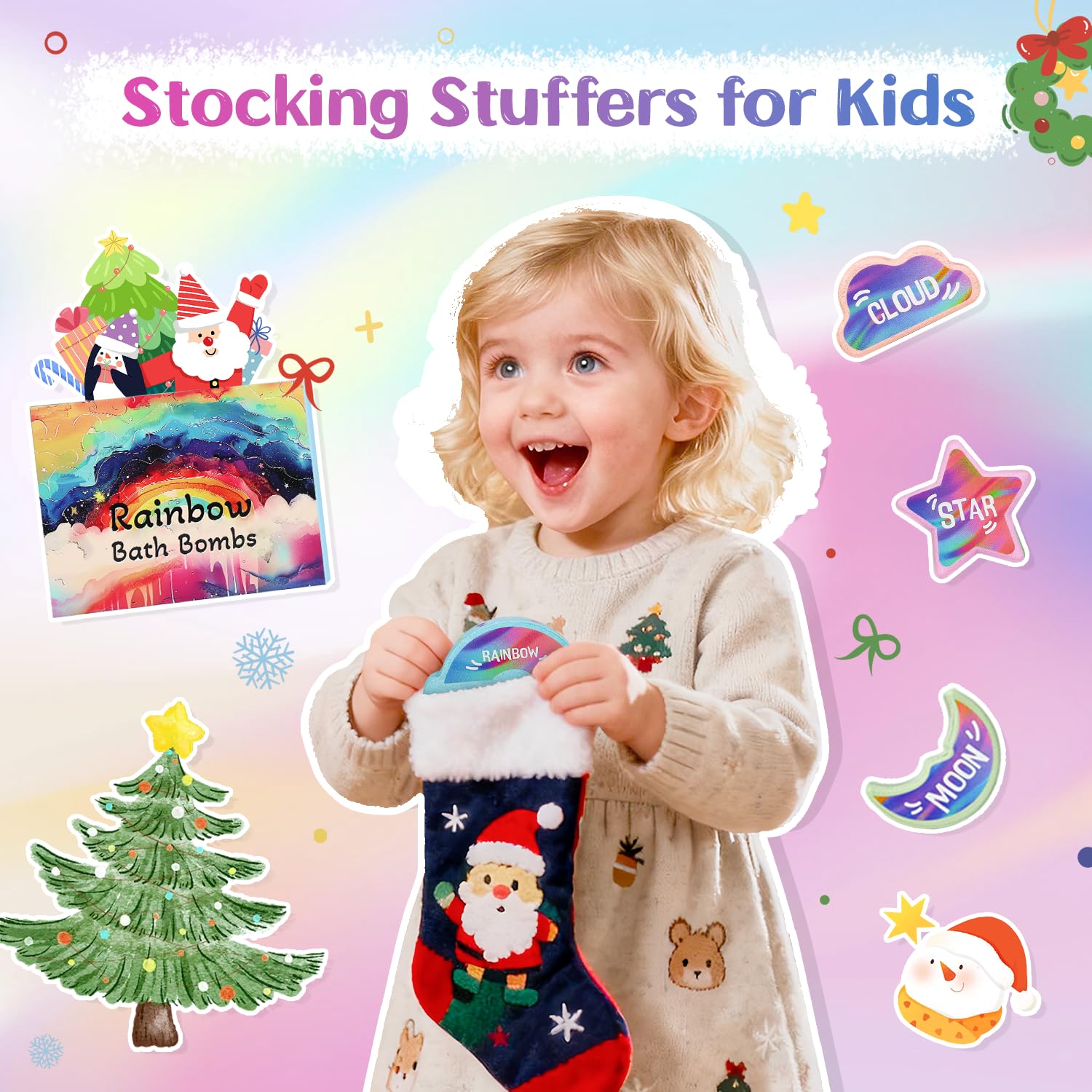 AWKUWA Rainbow Bath Bombs gift-pack packaging ready for gifting
