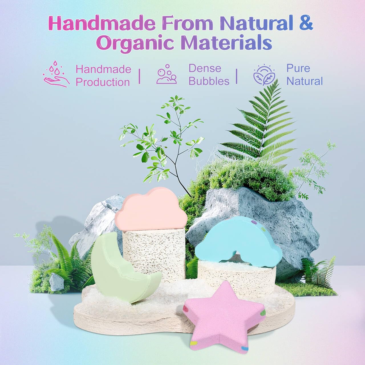 AWKUWA rainbow bath bombs packaging box, gift-ready.