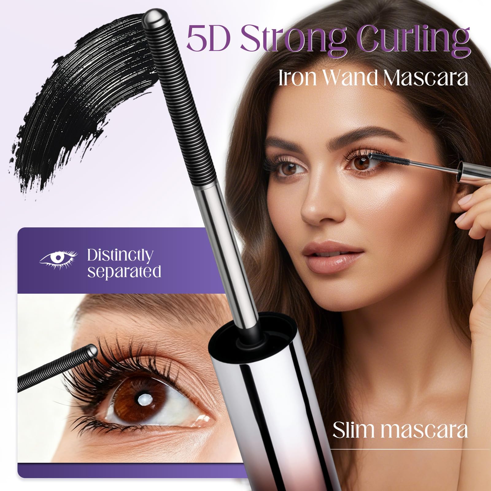 Awrose Iron Wand Mascara defines lashes with a metal wand for precise separation.