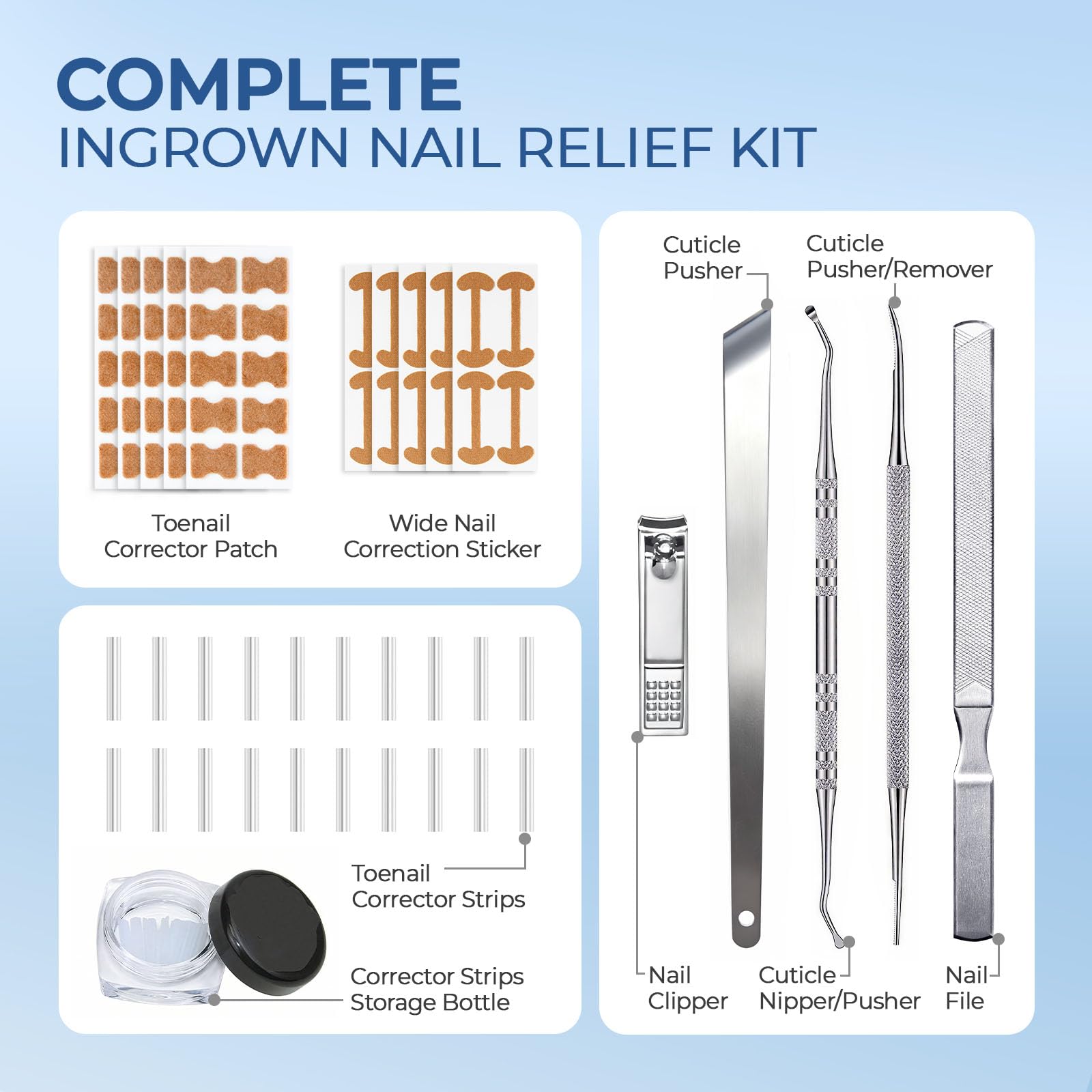 awrose thick nail file and flat-head clipper enable smooth shaping and trimming