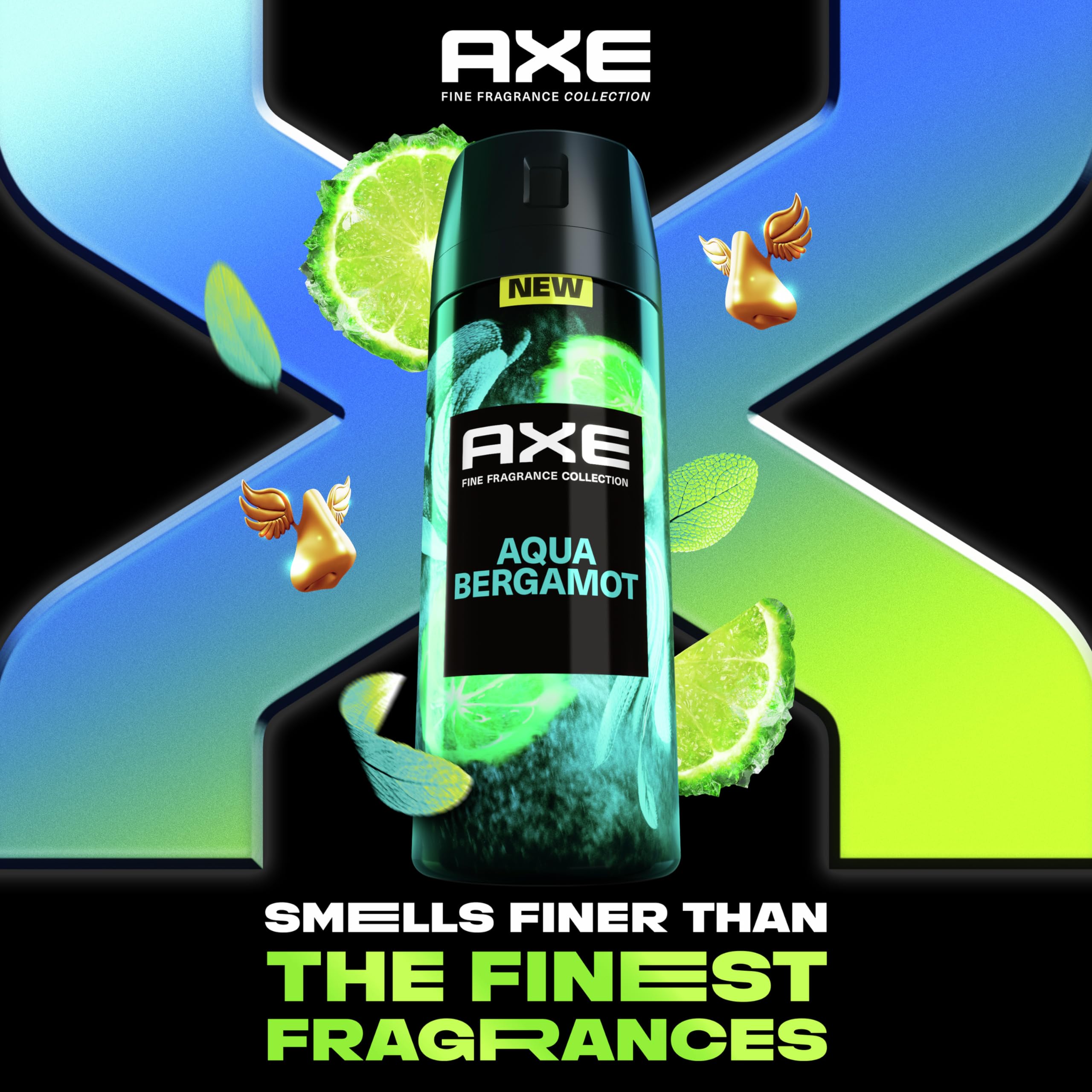 AXE Aqua Bergamot 72-hour freshness badge emphasizes extended odor protection.