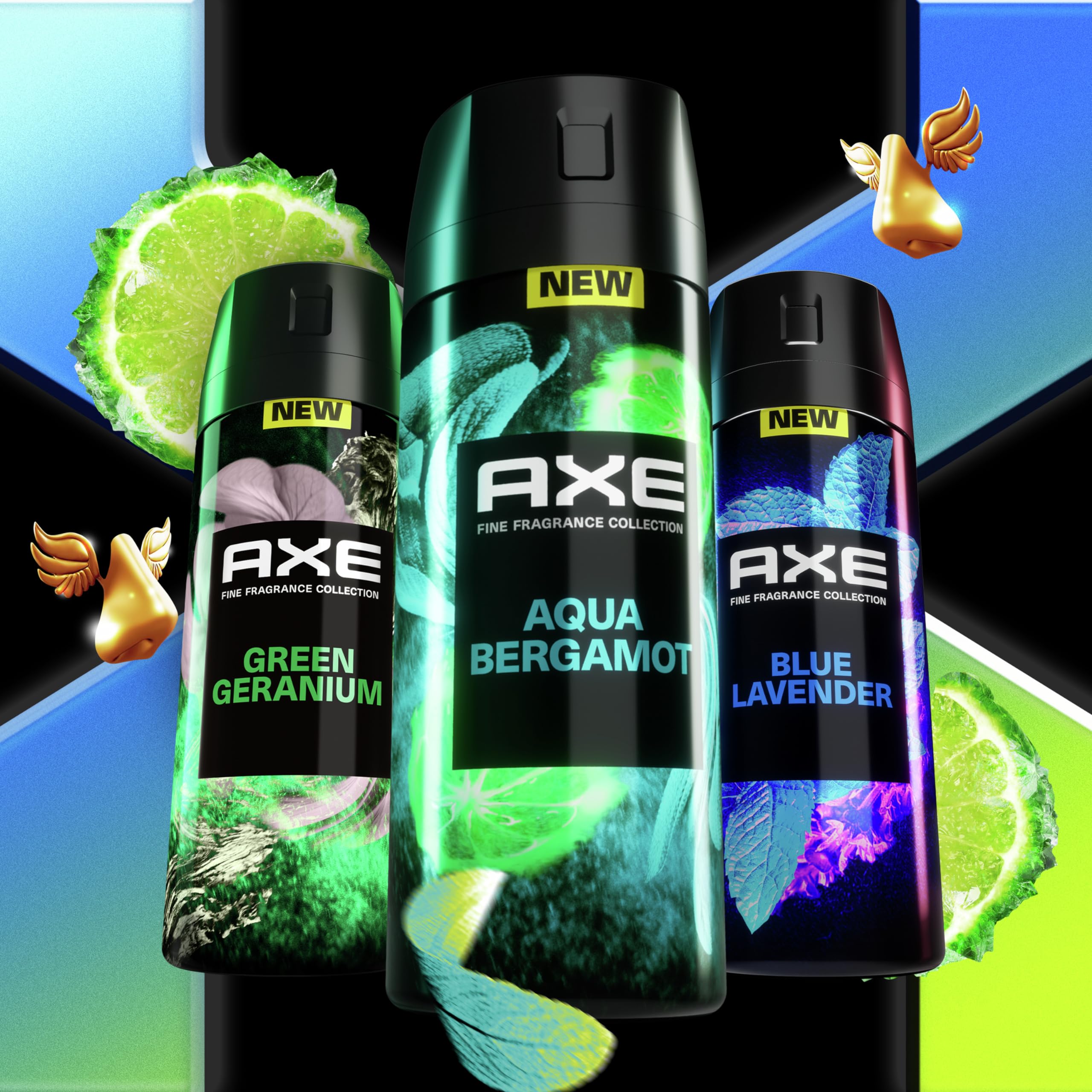 AXE aluminum-free formula illustration indicates gentle protection for sensitive skin.