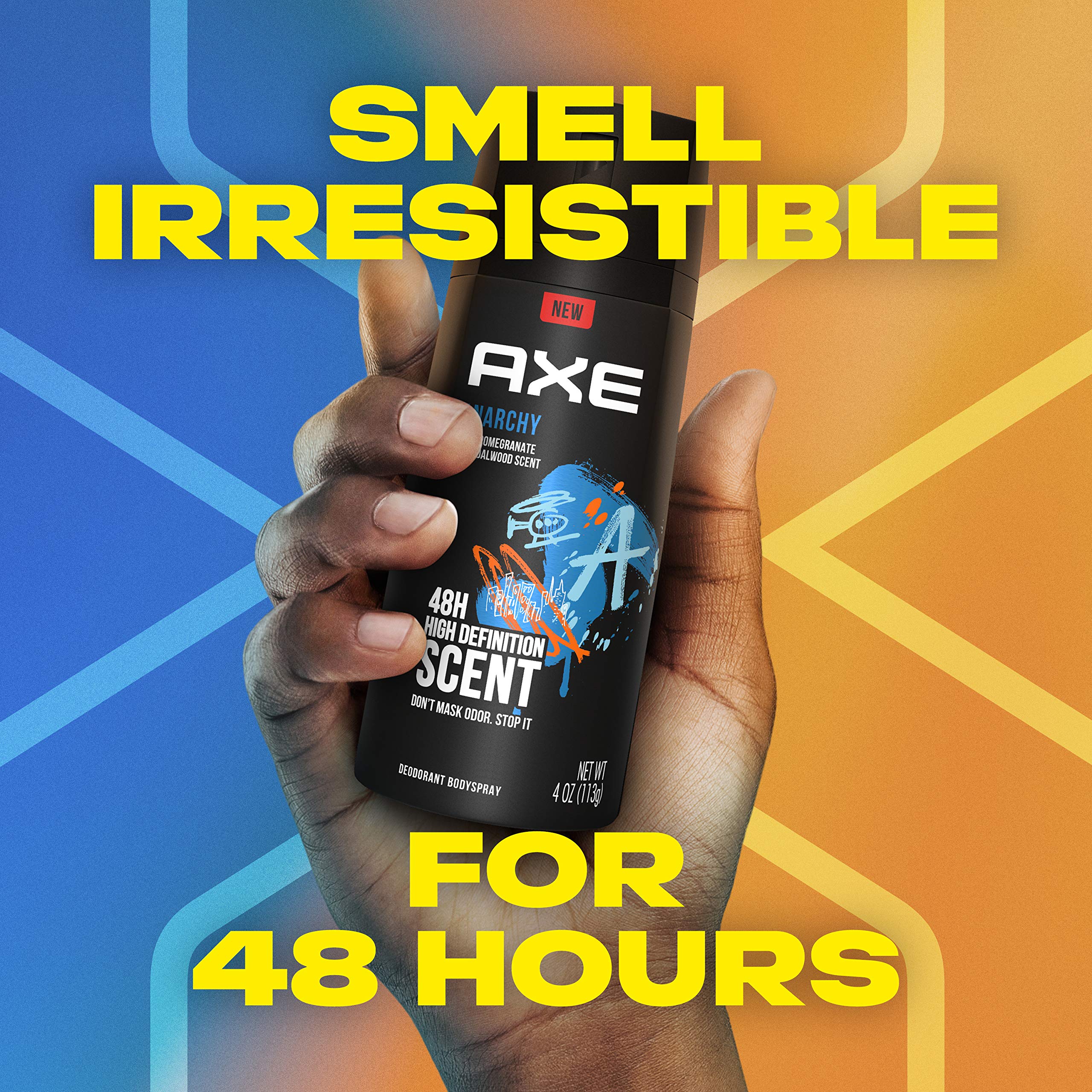 AXE Anarchy recyclable-metal packaging emphasized for eco-conscious users.