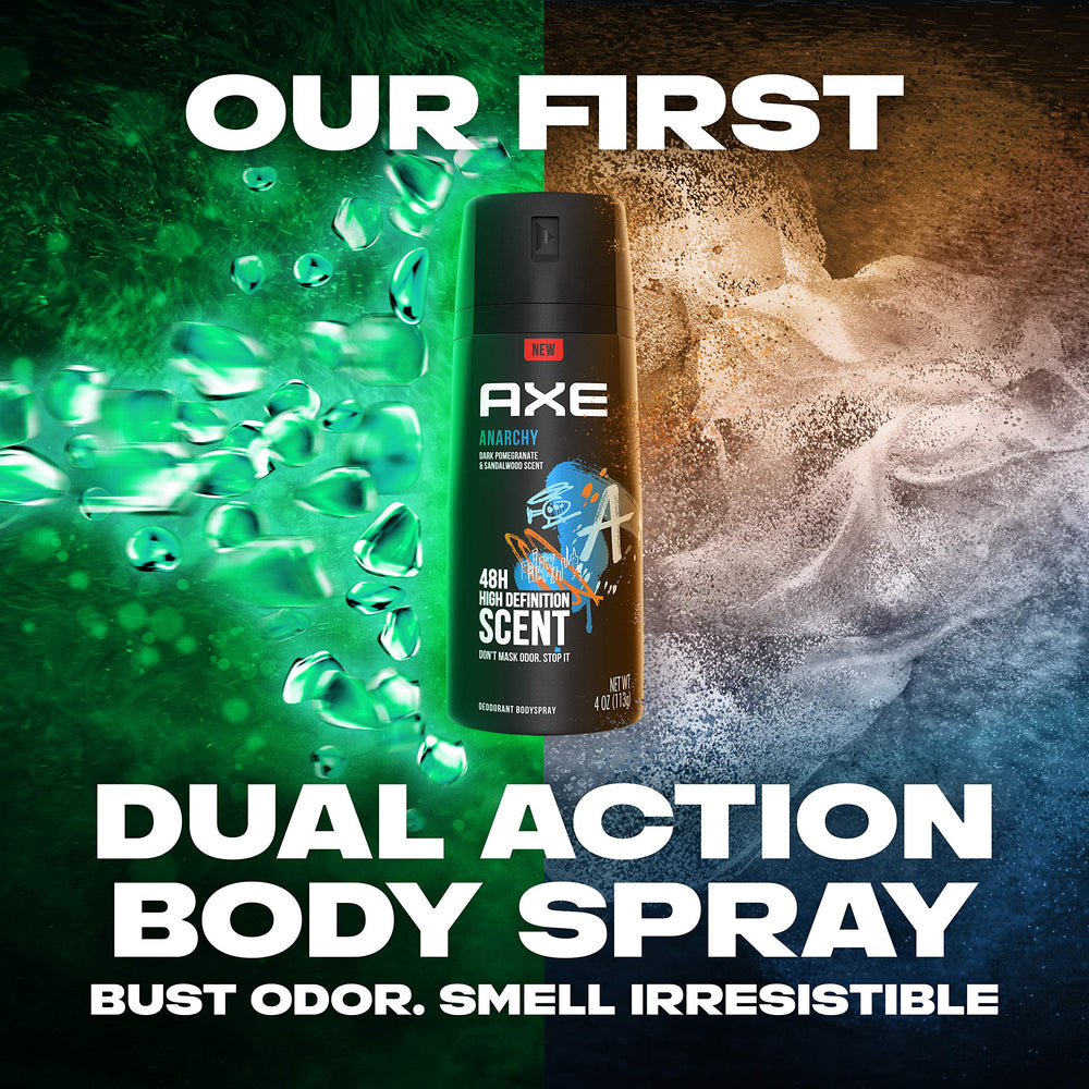 AXE Anarchy scent notes of dark pomegranate and sandalwood.