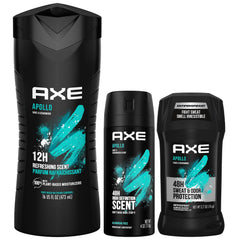 AXE Apollo body spray application provides long-lasting fragrance after workouts.