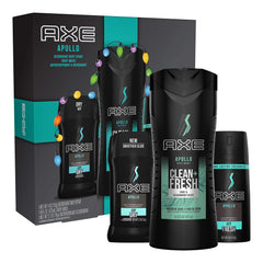 AXE Apollo gift set packaging highlights premium grooming options