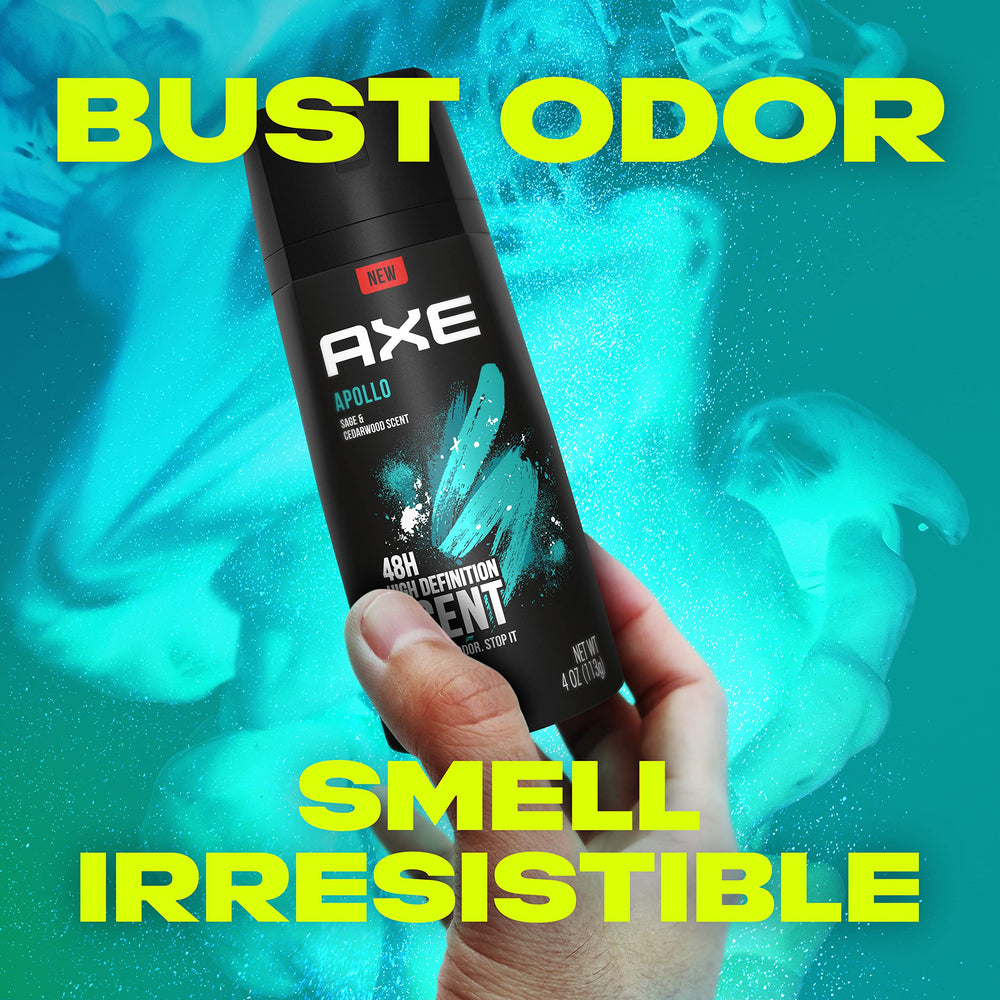 AXE Apollo can highlighting odor-protection technology for long-lasting confidence