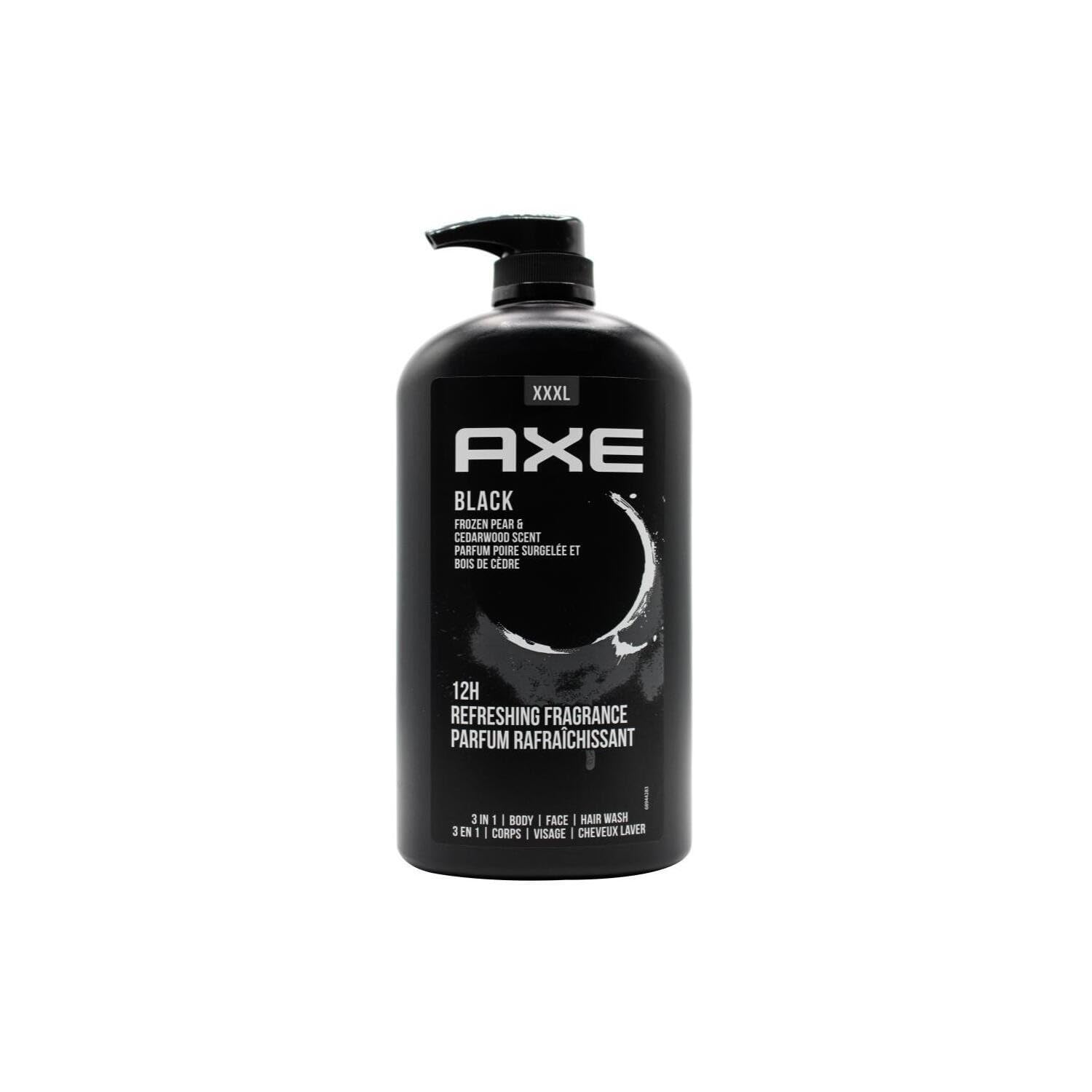 AXE Black 3-in-1 wash pump pack for men delivering all-day freshness.