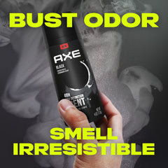 AXE Black odor protection graphic emphasizing 48-hour protection