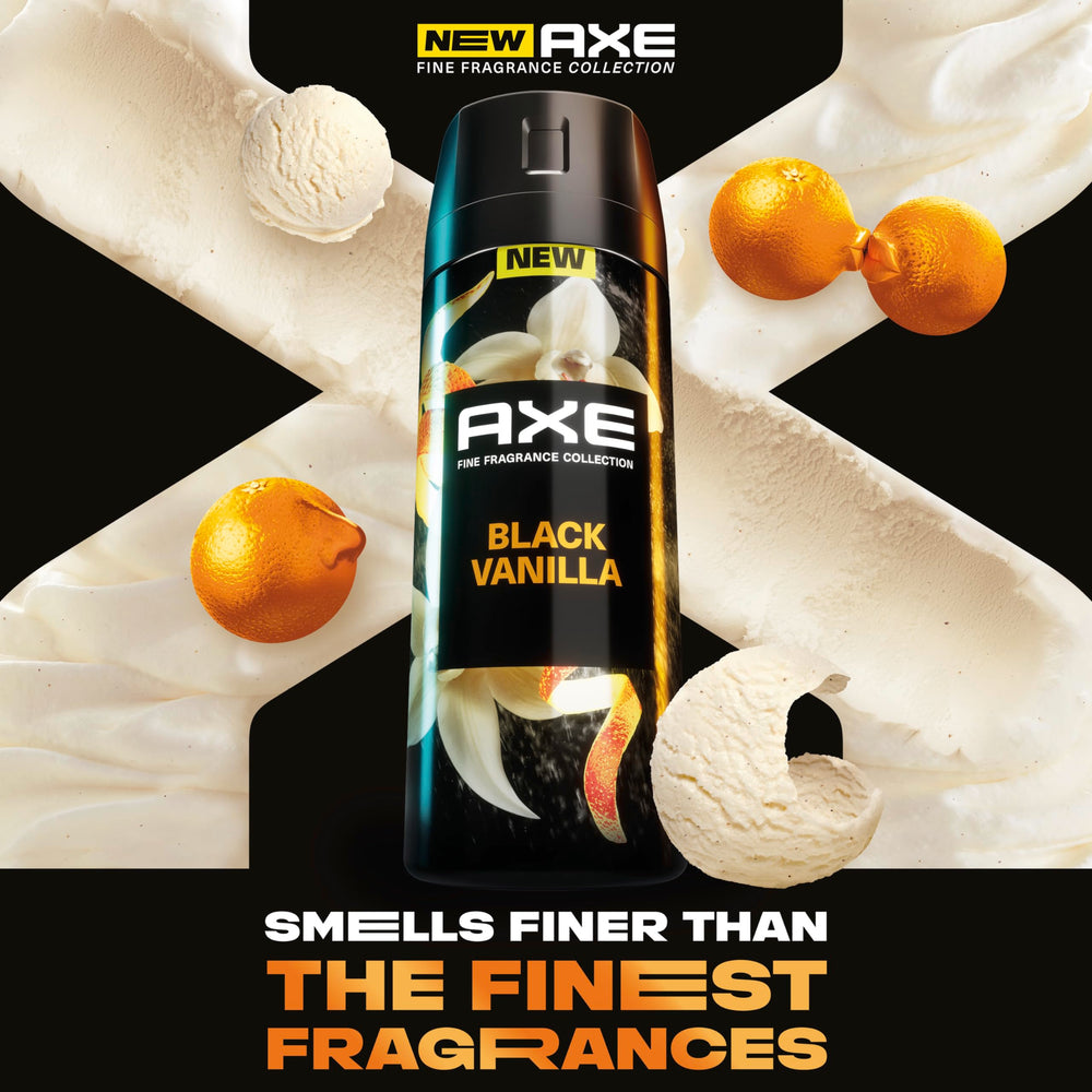 AXE Black Vanilla cap close-up showcasing aluminum-free formula