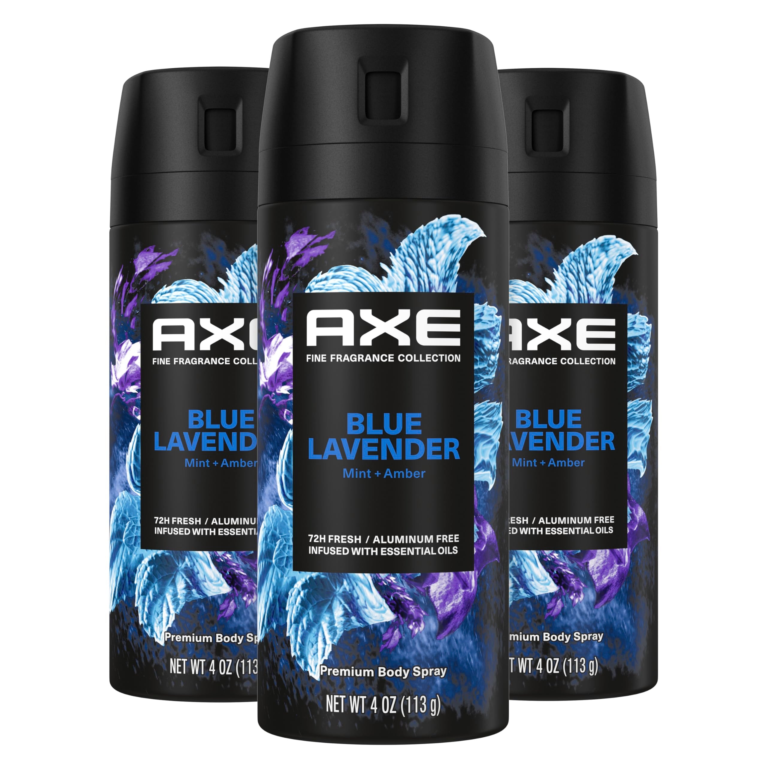 AXE Blue Lavender deodorant bottle close-up for long-lasting freshness.