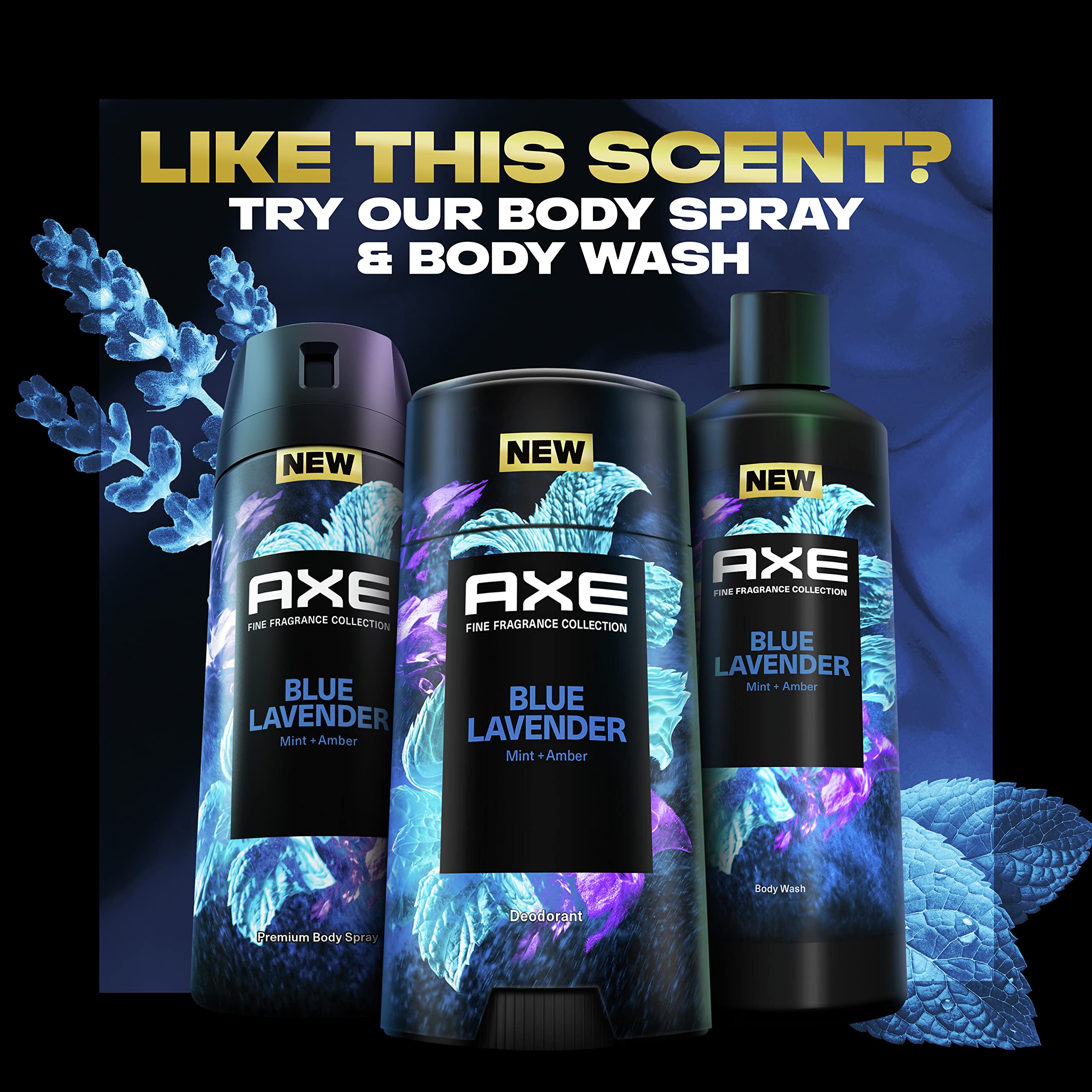 AXE Blue Lavender Deodorant Stick lavender mint amber scents for daily use