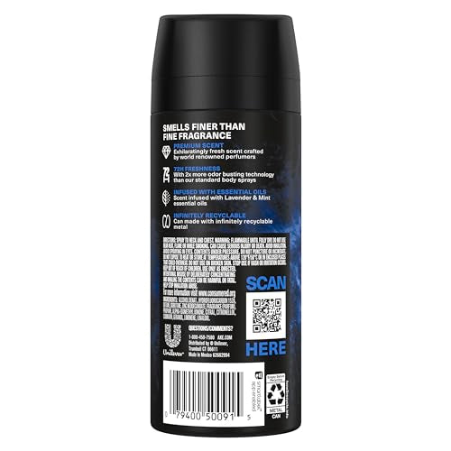 AXE Blue Lavender fragrance notes include mint, lavender, and amber.
