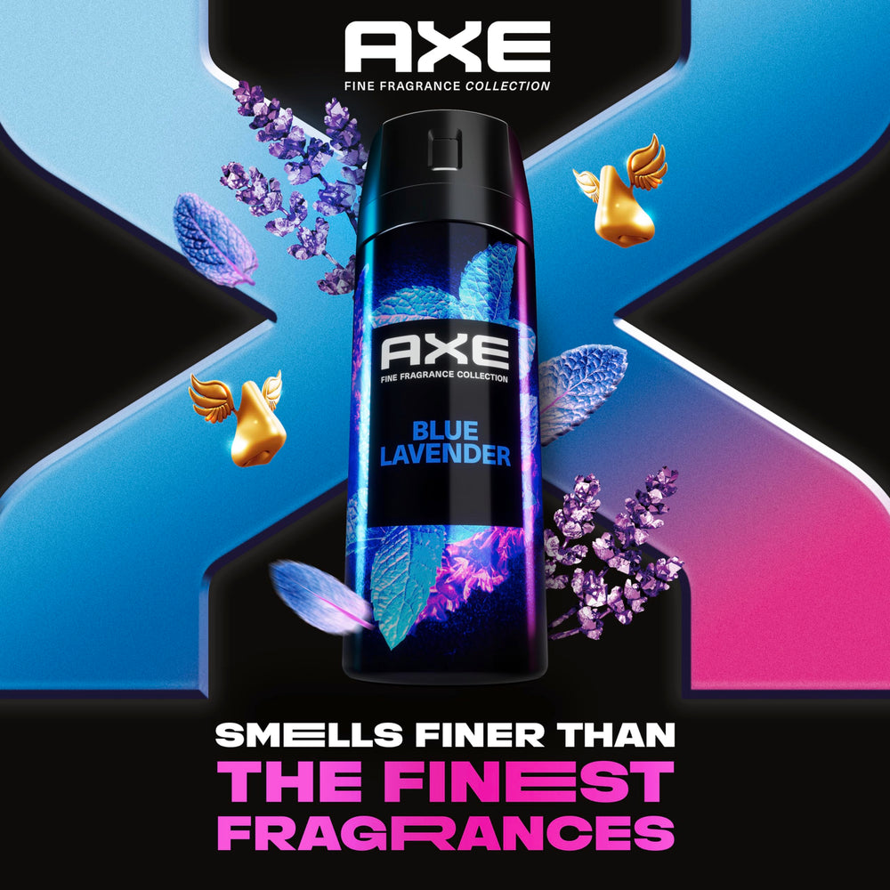 AXE Blue Lavender three-pack packaging shown.