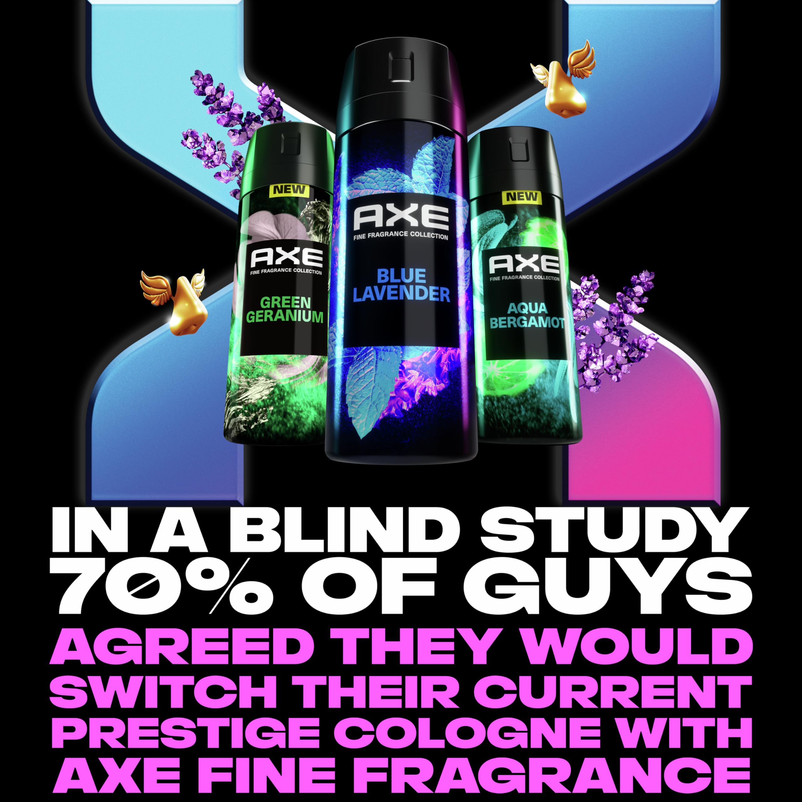 AXE Blue Lavender deodorant stick shown for complementary scent.