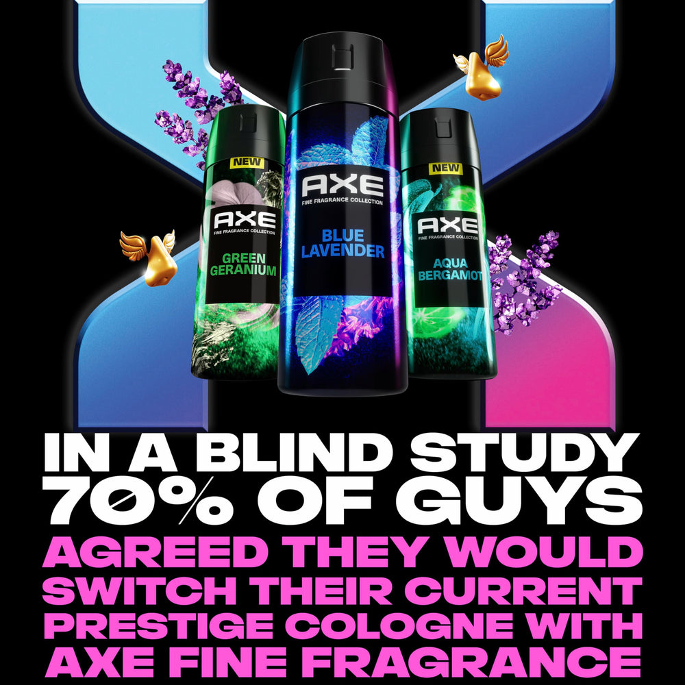 AXE Blue Lavender deodorant stick shown for complementary scent.