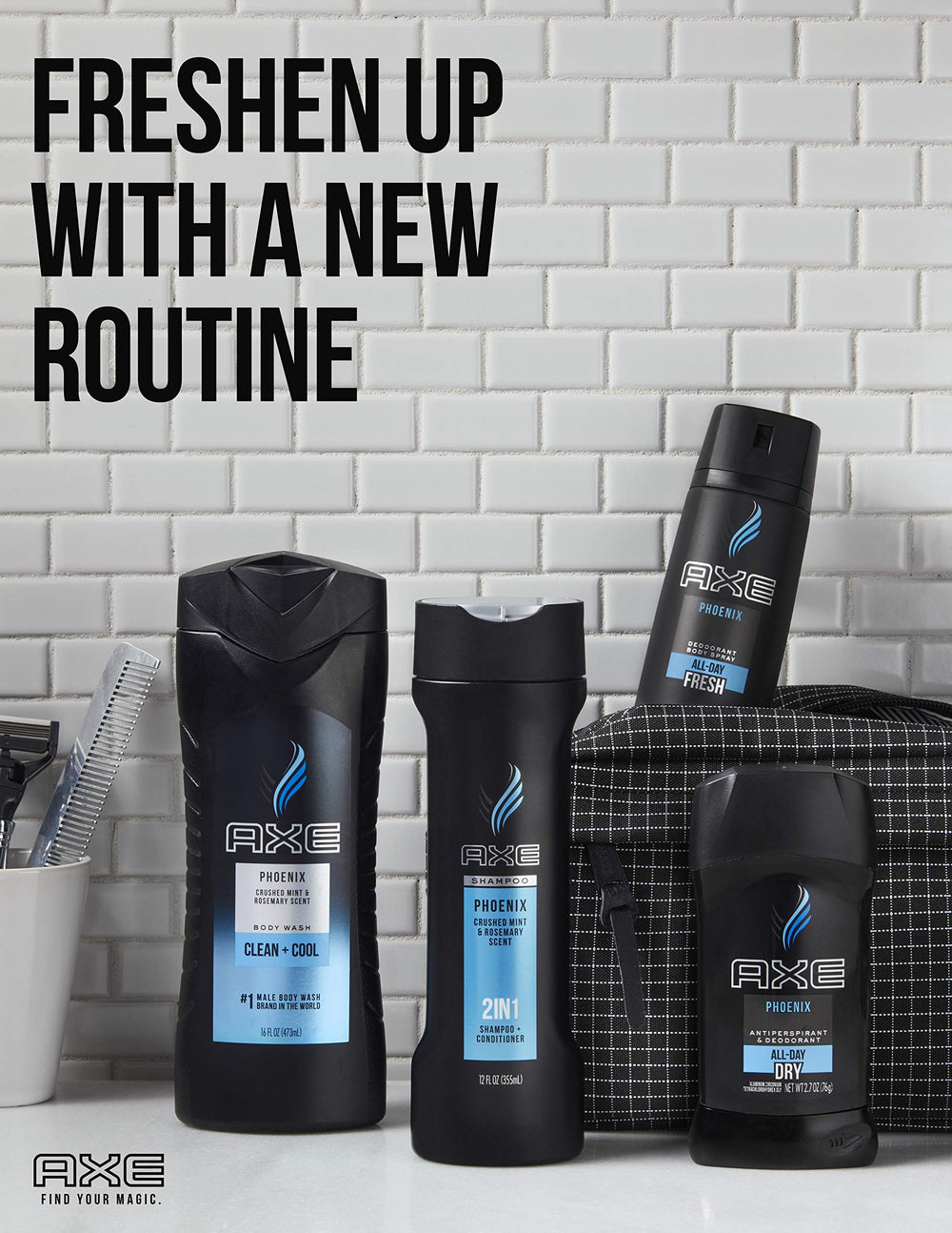 AXE Bodyspray Anarchy on dresser scene for everyday fragrance routine.