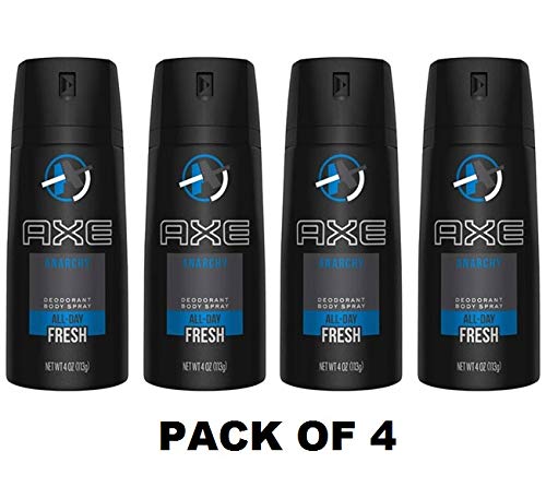 AXE Bodyspray Anarchy 4-pack showcases convenient value for sharing.