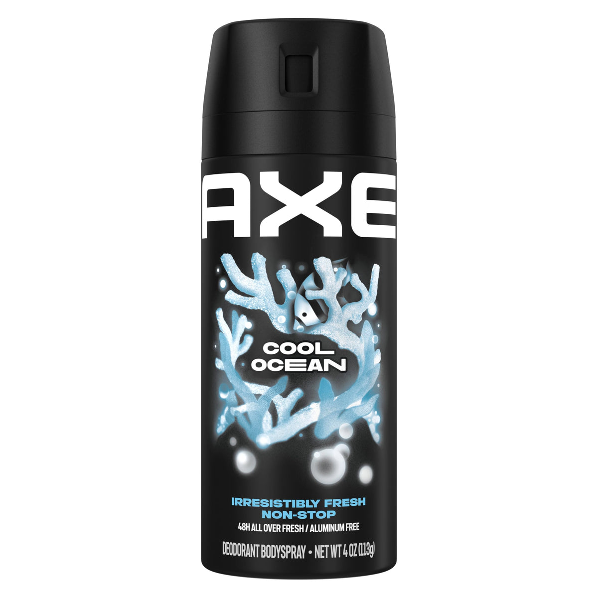 AXE Cool Ocean can front with refreshed design for all day freshness.