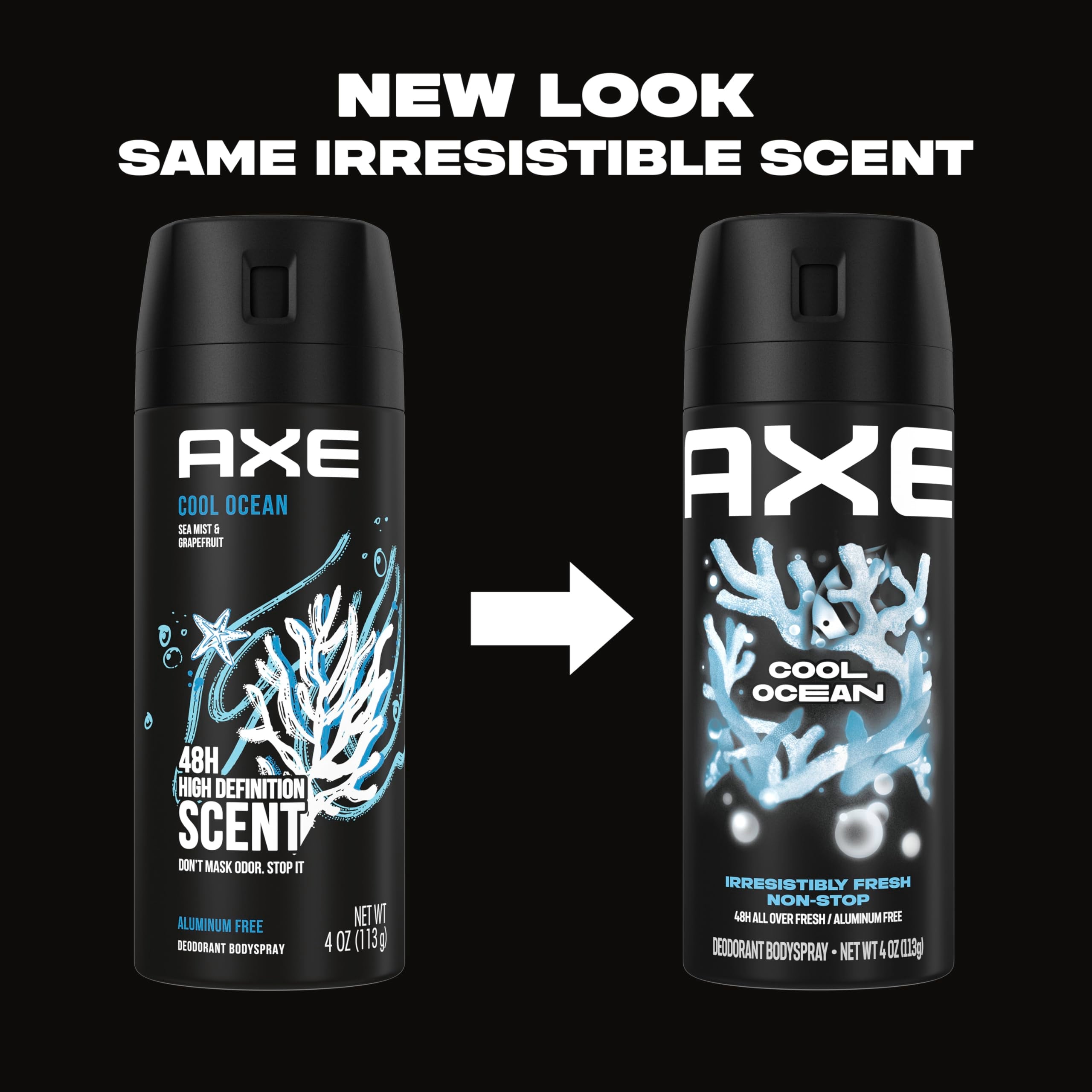 New AXE Cool Ocean can design with recyclable metal emphasizes sustainability.