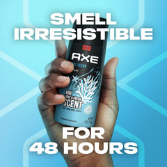 AXE Cool Ocean packaging shows aluminum-free, recyclable can design.