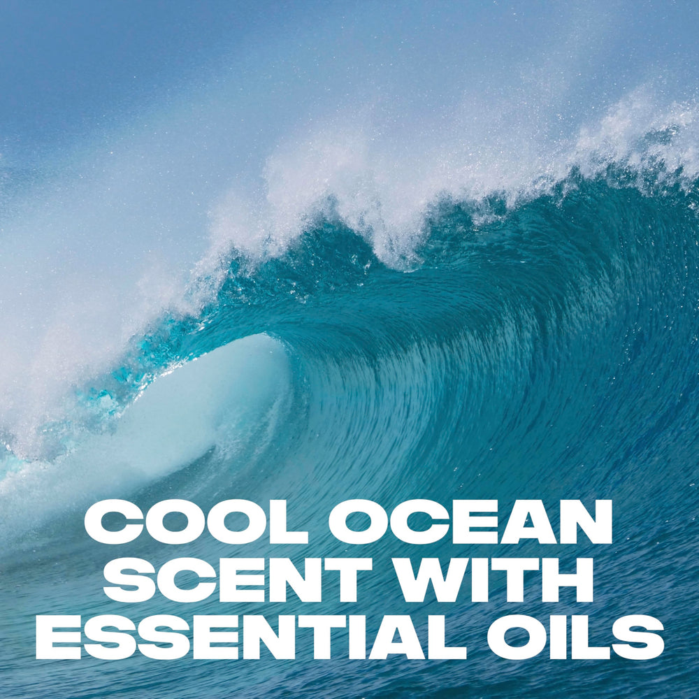 AXE Cool Ocean packaging icon highlights recyclable packaging goals.