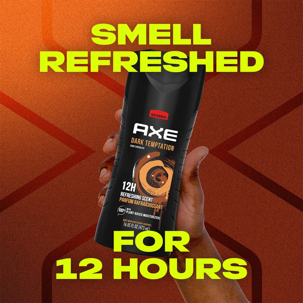 AXE Dark Temptation after-shower scene shows soft towels and freshness.