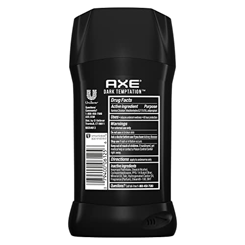 AXE Dark Temptation antiperspirant stick application shows smooth glide for underarm coverage