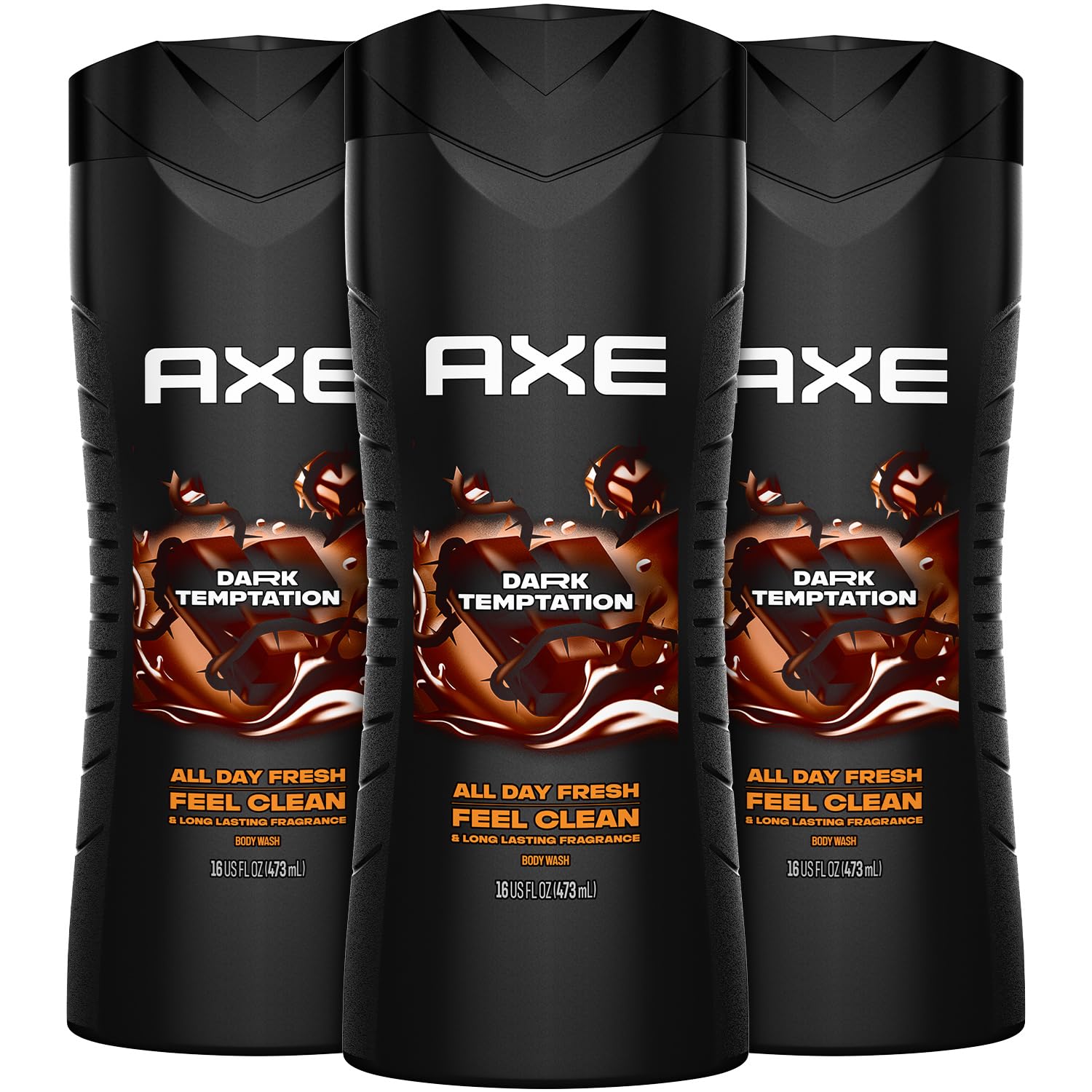 AXE Dark Temptation bottle closeup highlighting bold daily scent