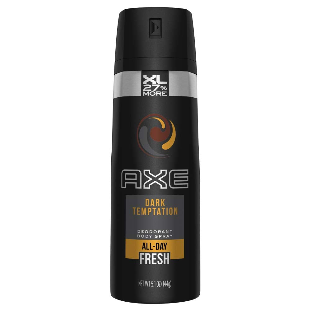 AXE Dark Temptation bottle ready for daily use with up to 48-hour odor protection.