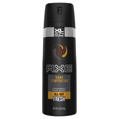 AXE Dark Temptation bottle ready for daily use with up to 48-hour odor protection.