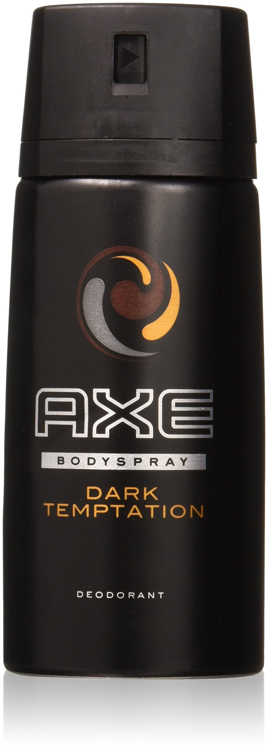 AXE Dark Temptation deodorant spray bottle with six-pack for daily refresh.