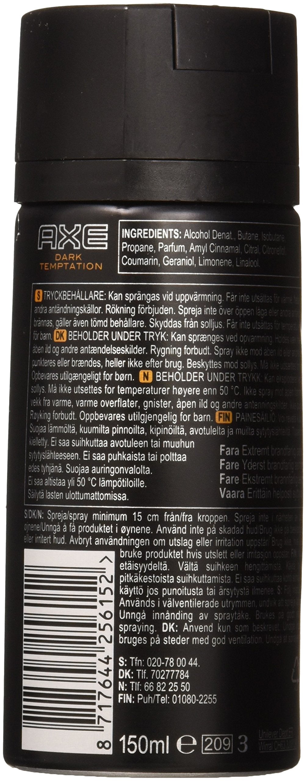 Close-up of AXE Dark Temptation nozzle delivering easy spray and confidence.