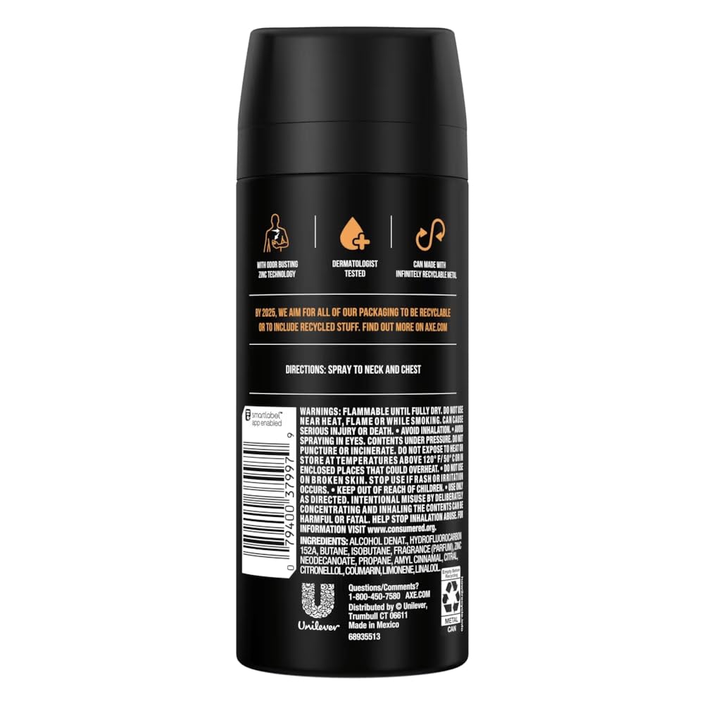 AXE Dark Temptation spray packaging for convenient on-the-go scent.