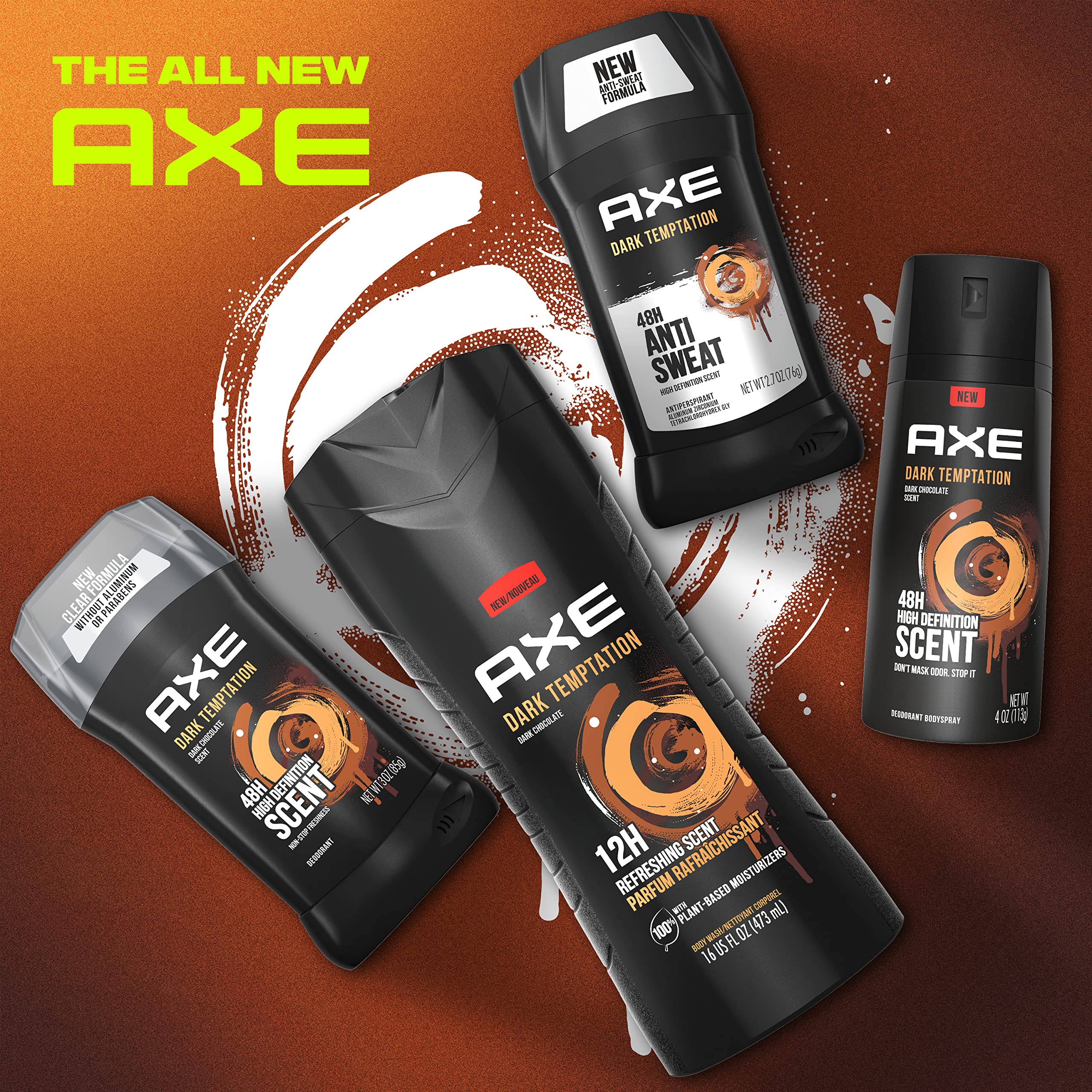 AXE Dark Temptation fragrance swirl emphasizes the rich chocolate aroma