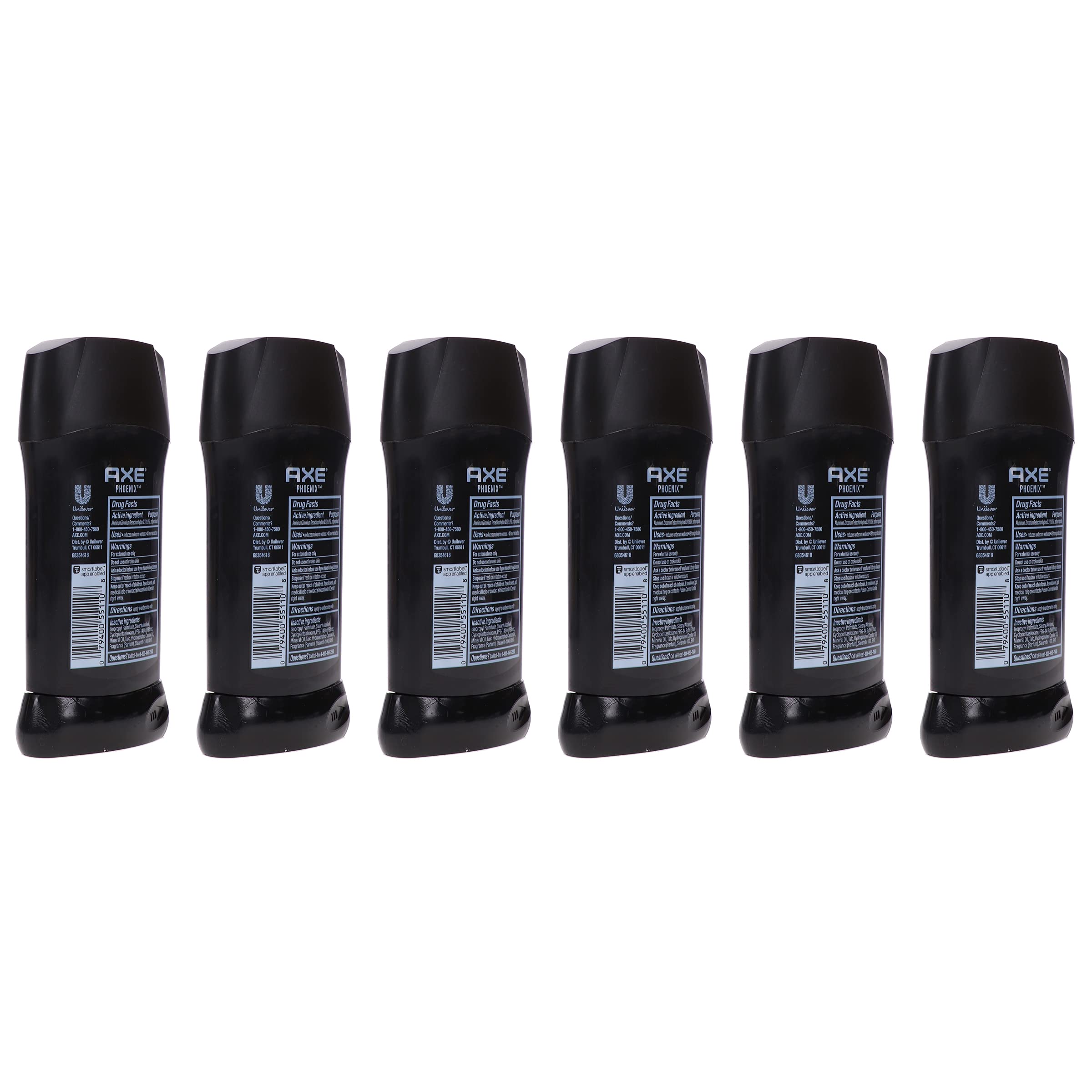 Axe Dry Phoenix 6-pack back detail highlighting anti-perspirant and deodorant power.