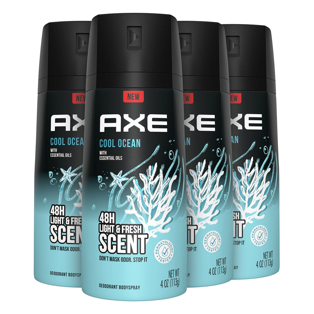 AXE Dual Action Cool Ocean bottle offers long-lasting odor protection.