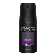 AXE Excite body spray 4oz can front view for all-day freshness